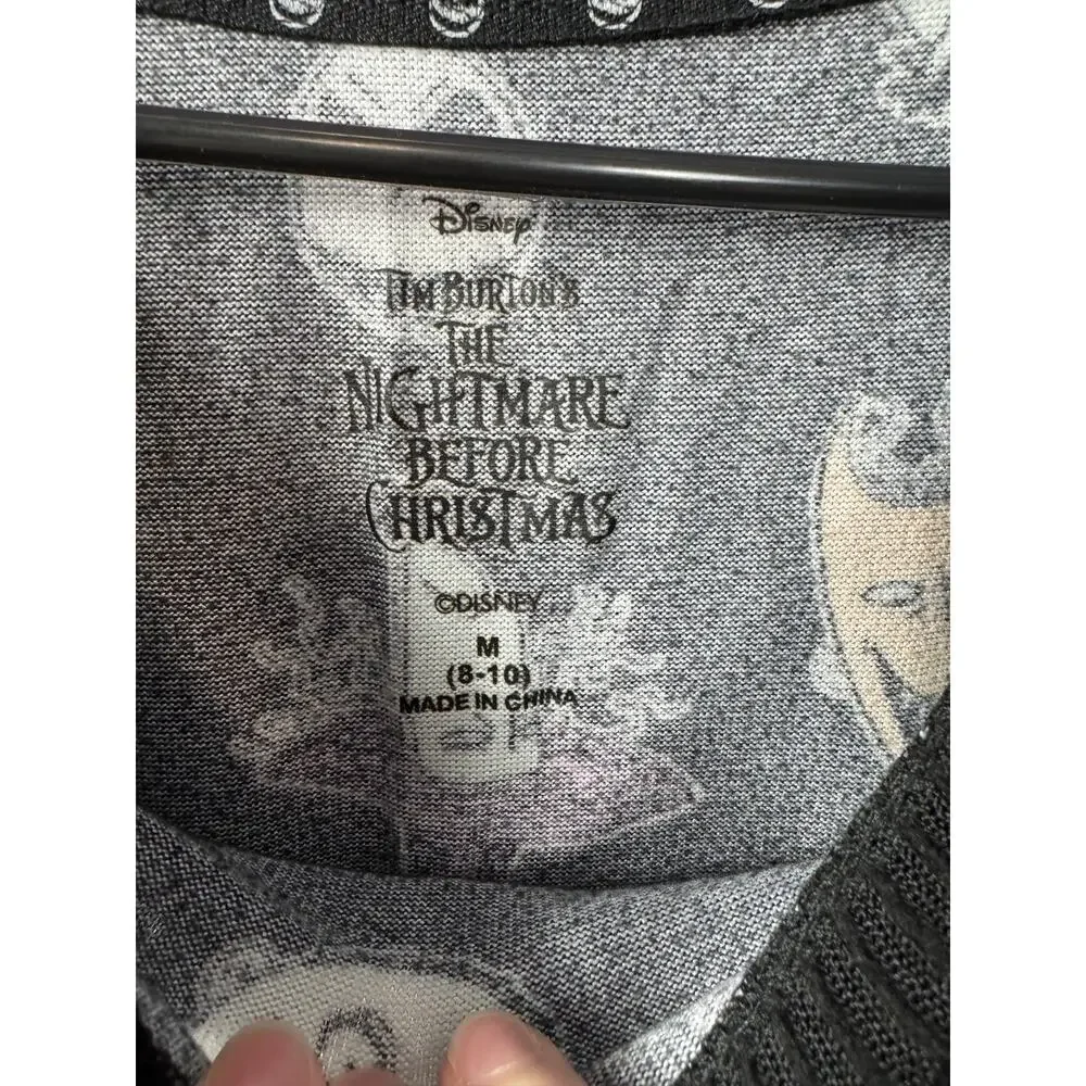 Disney Tim Burton’s The Nightmare Before Christmas High Low Sleep Shirt Blk Sz M - Picture 6 of 8